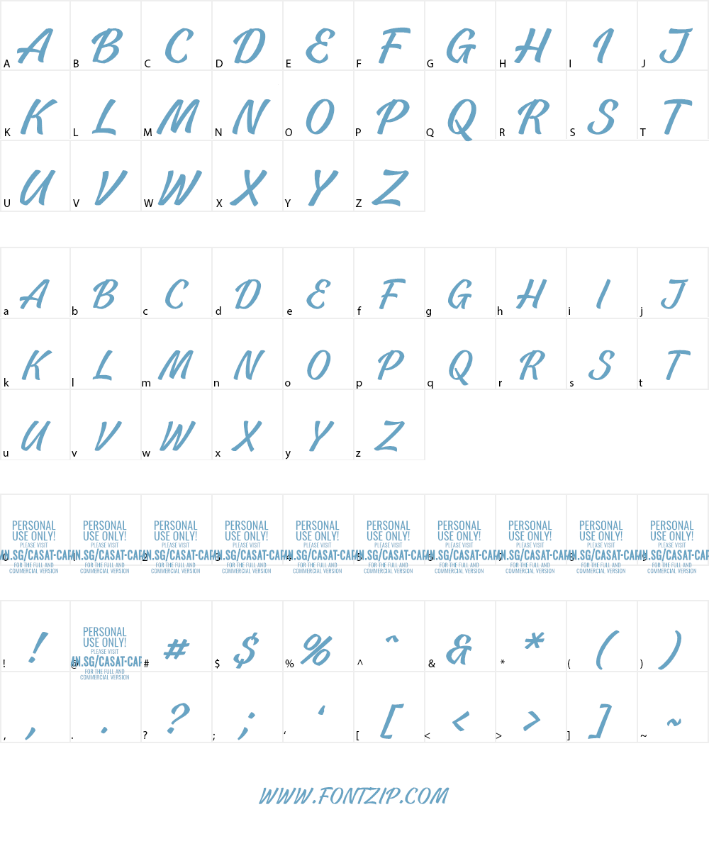 Casat Cap Light PERSONAL USE Font Character