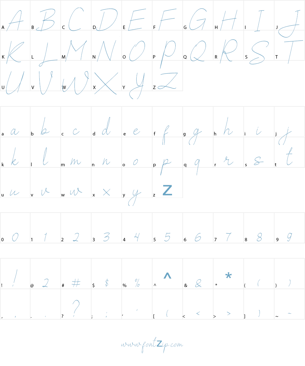 Salhena Free Font Character