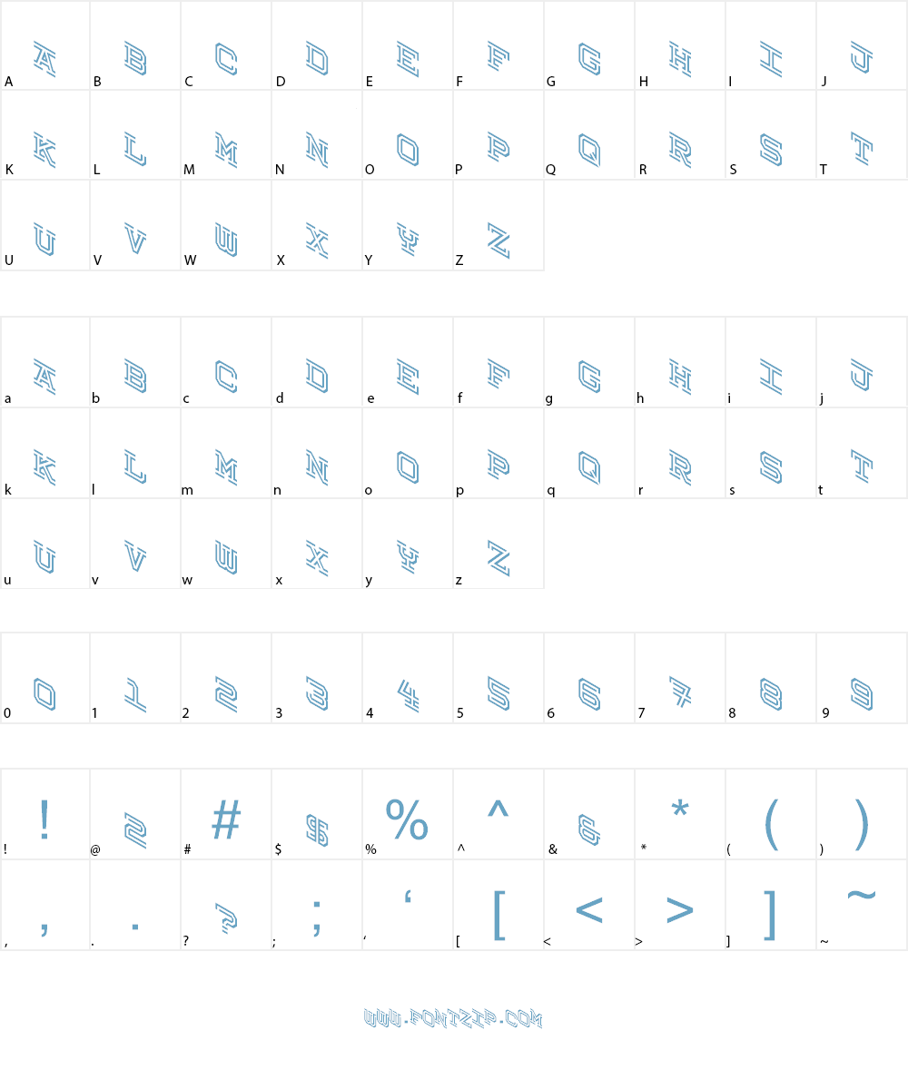Hokjesgeestcube Font Character