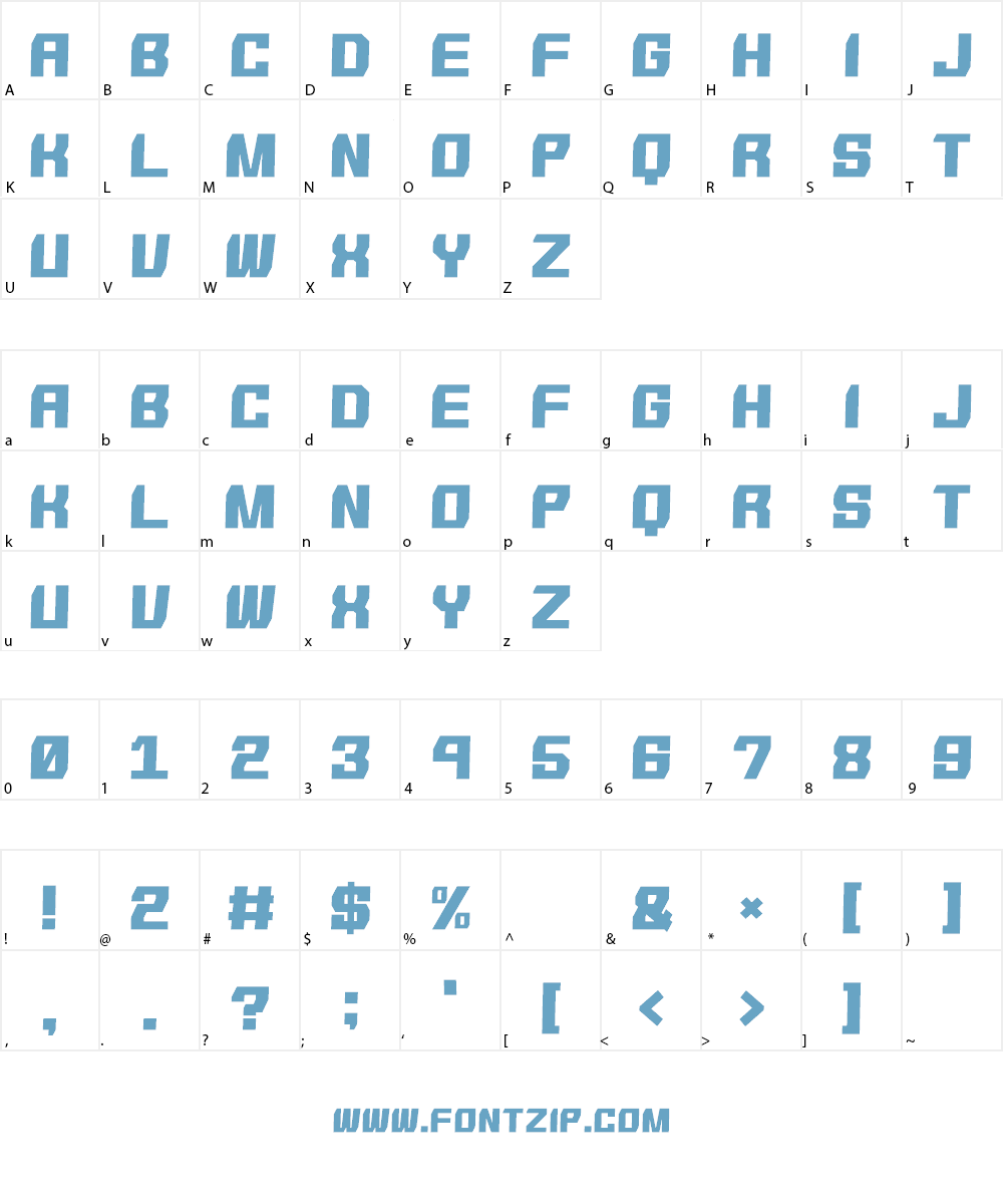 SHMUP in the zone Font Character