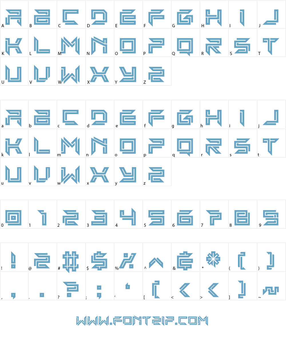 Imminent Line Font Character