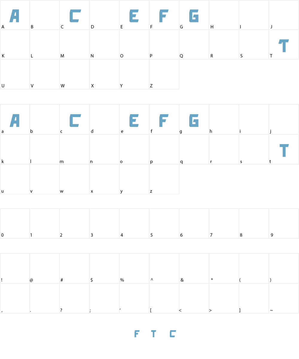 Tecate Font Character