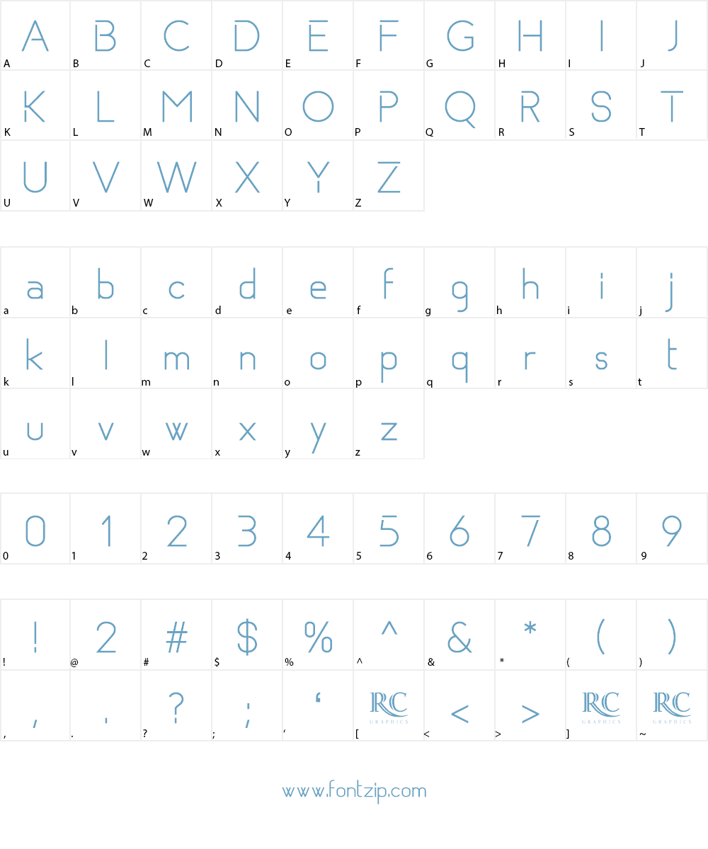 Basicaline Font Character
