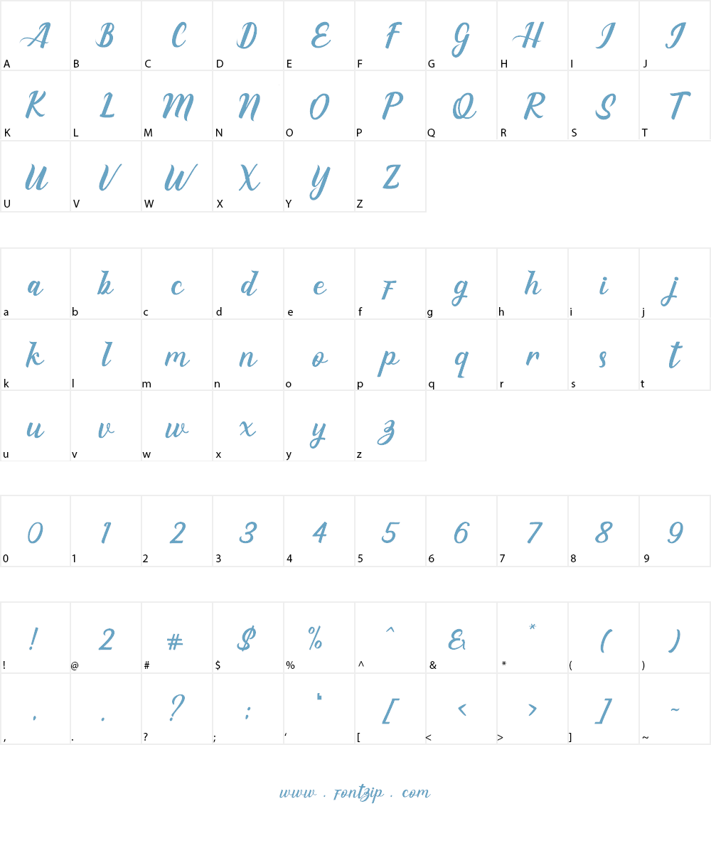 Eaglese Script Font Character