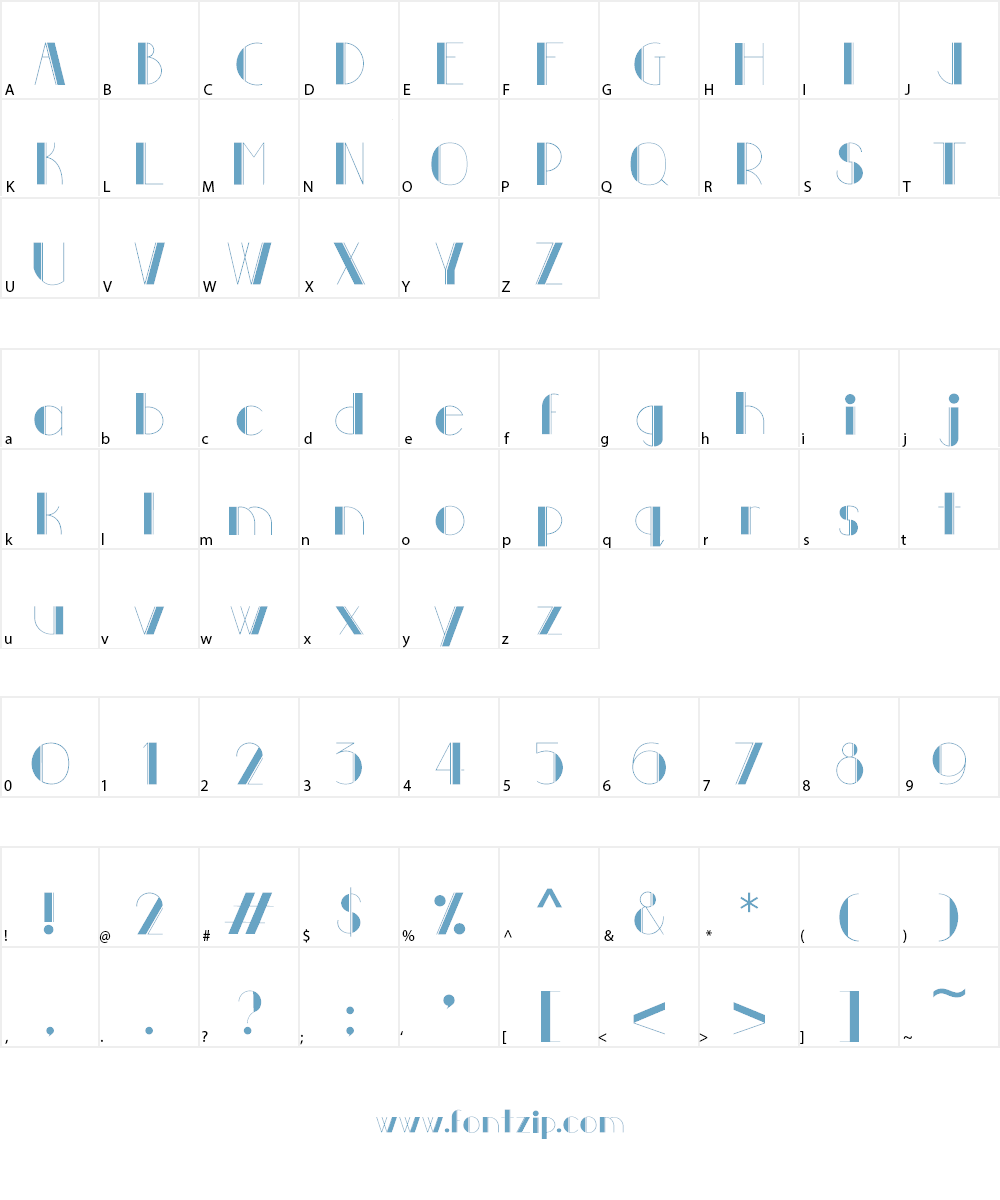 Young 20 Font Character