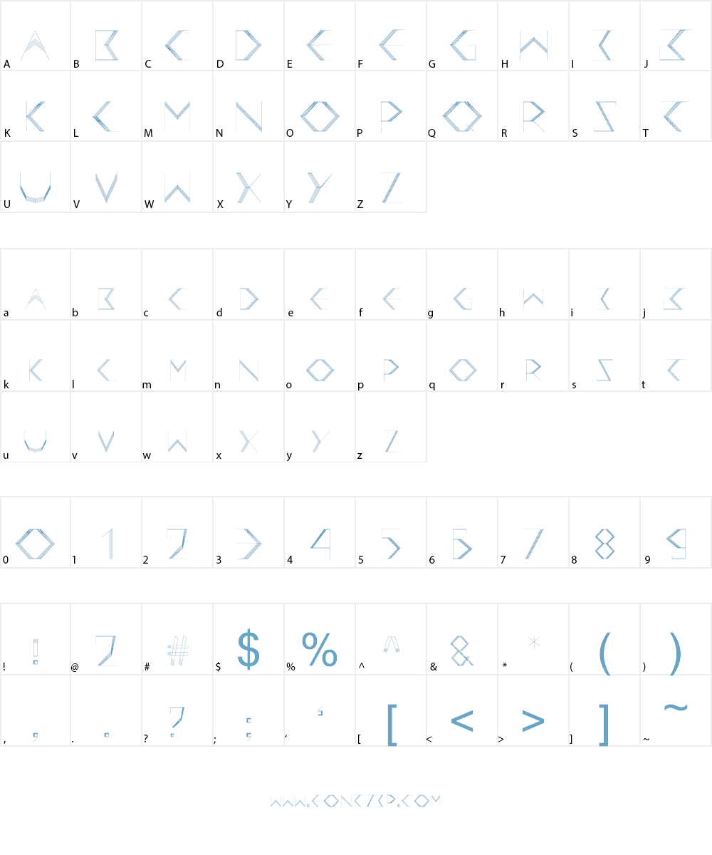 Aero Display Font Character