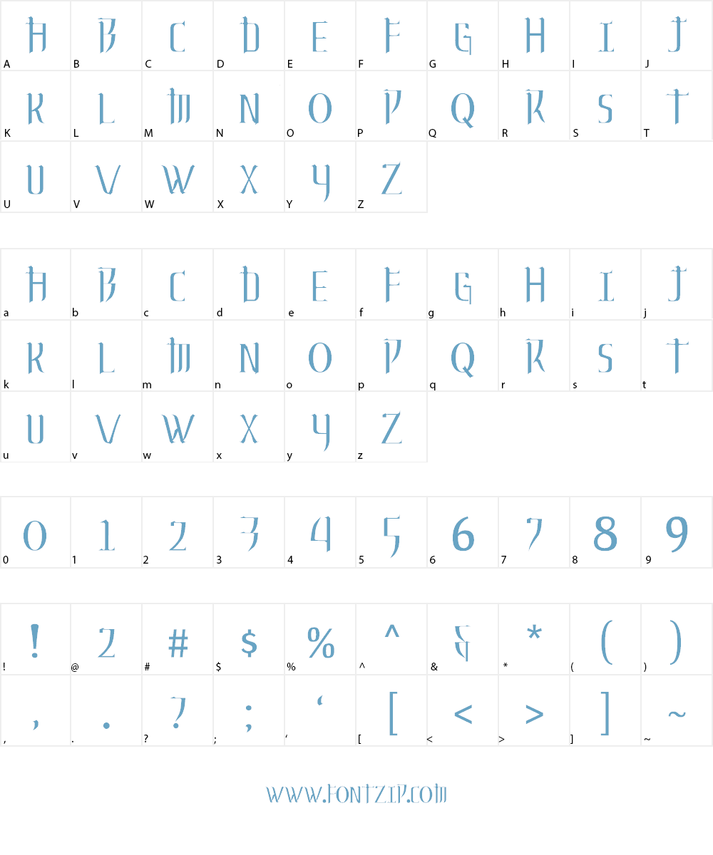 Nightmare Orphanage Font Character