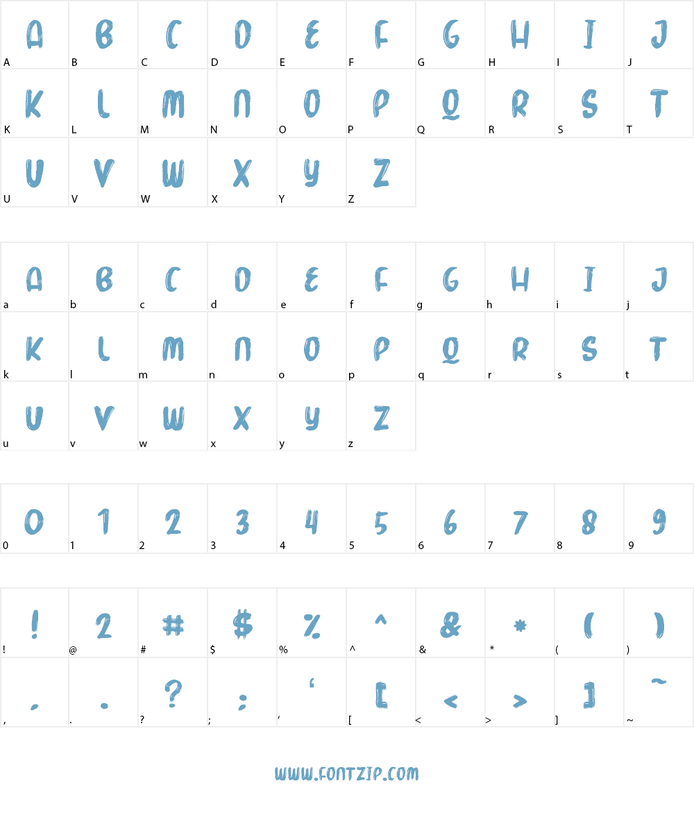 Marker Brush Font Character
