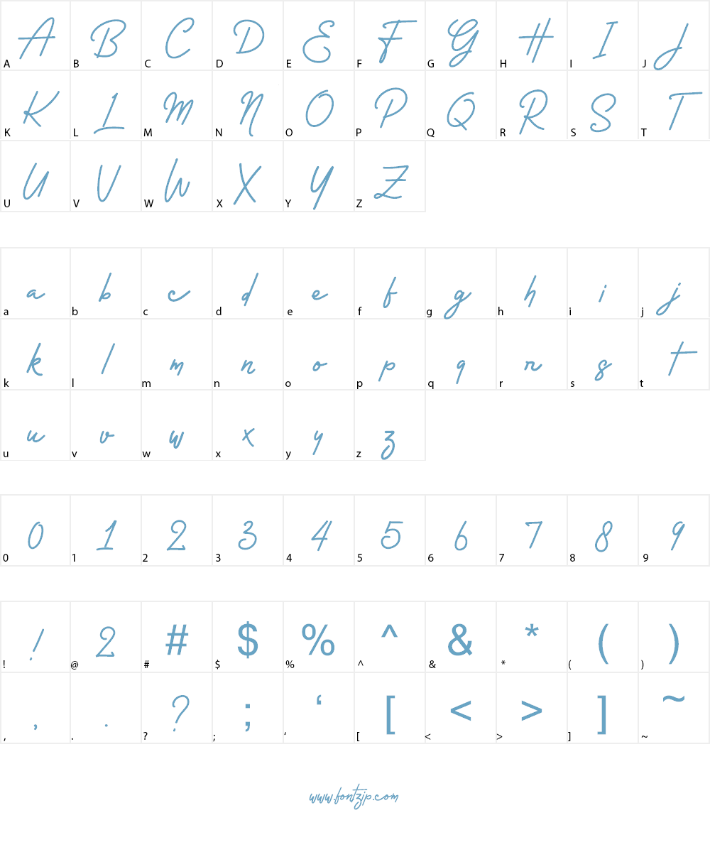 Rossela-Demo Font Character