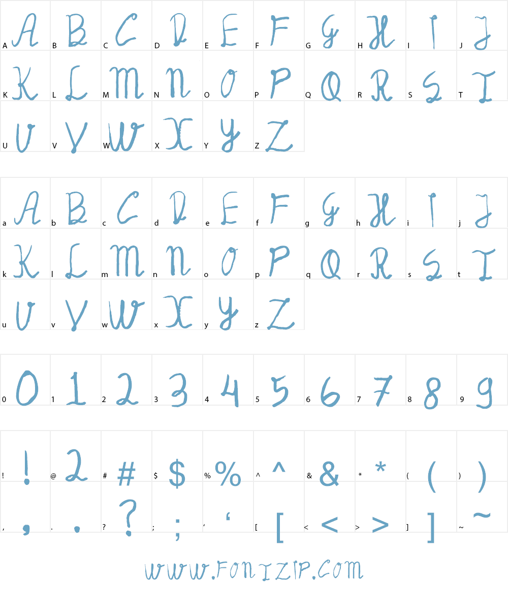 Manalatina Font Character