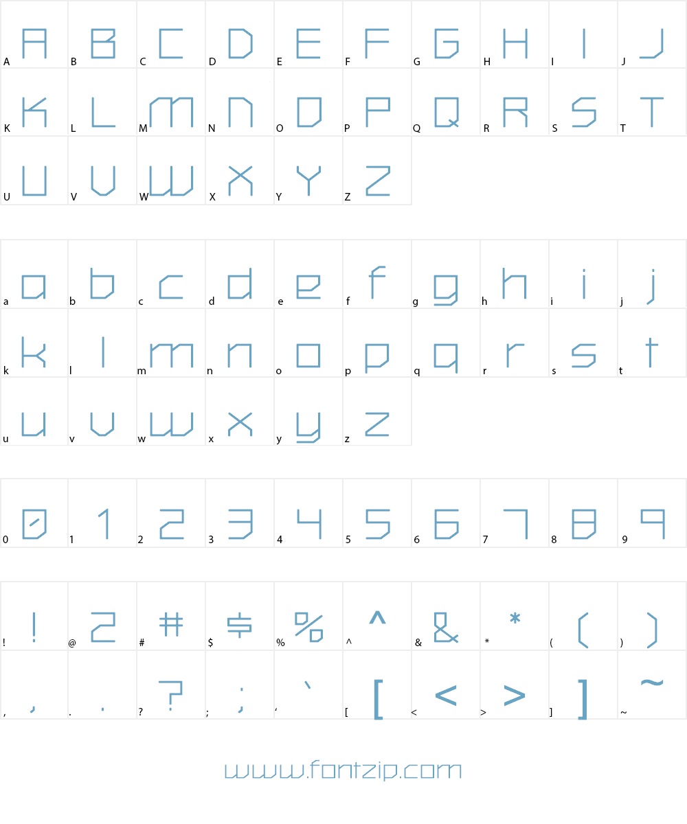 Squaredee Font Character