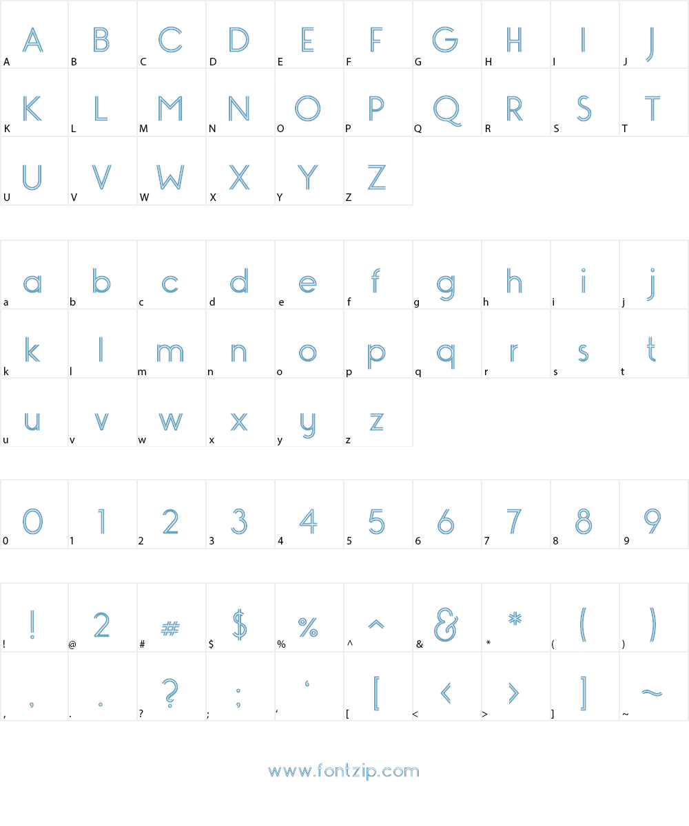 Monopoly Inline Font Character