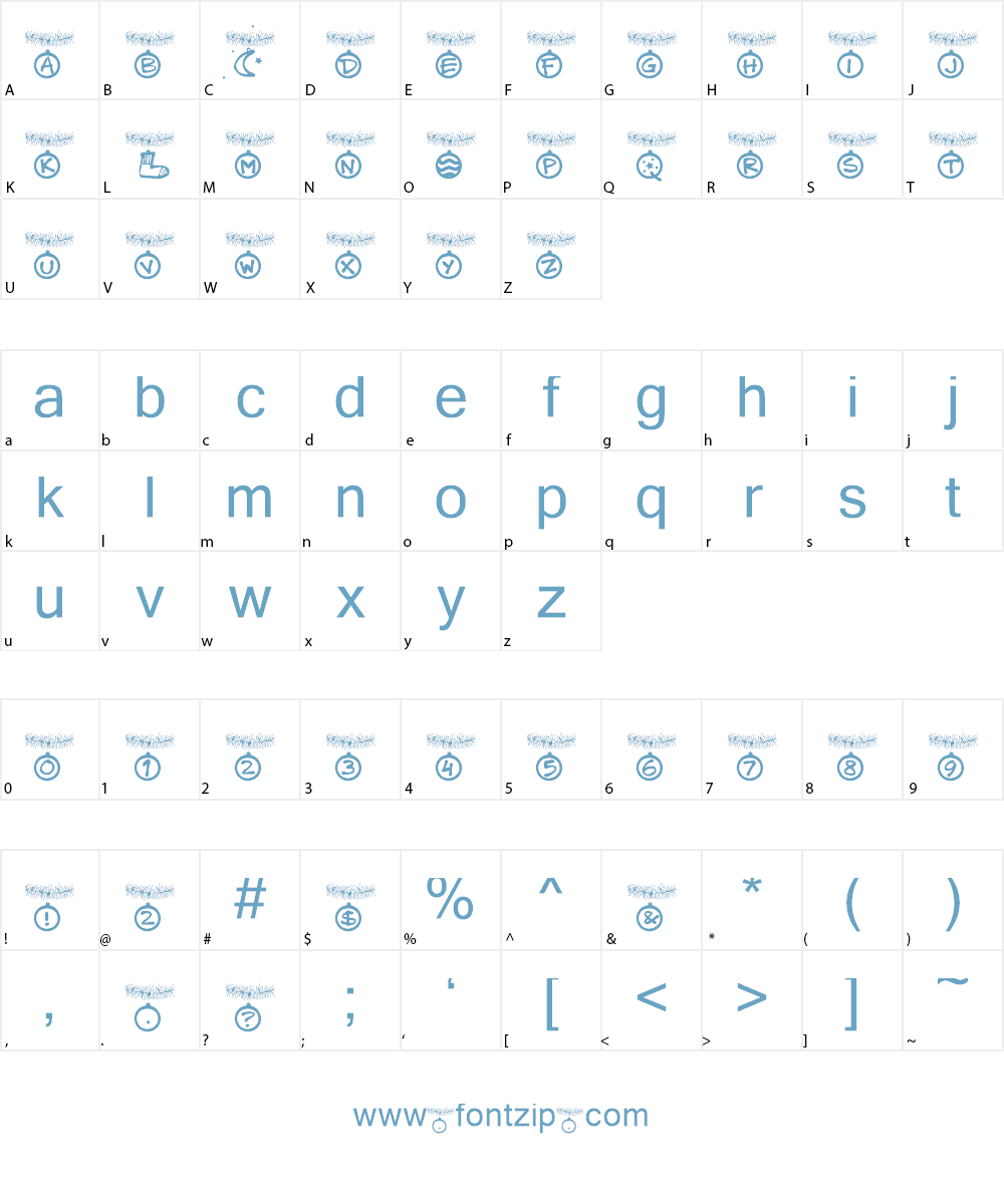 PWChristmastime Font Character