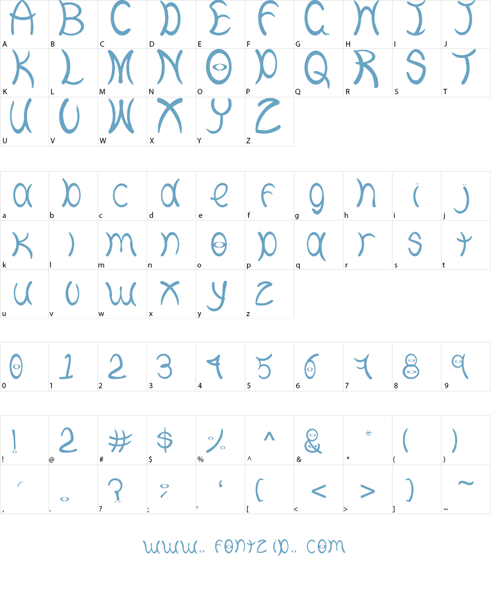 Curves Font Character