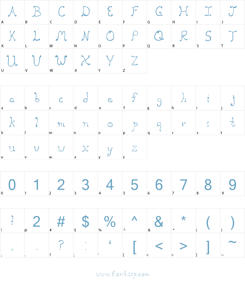Somewhere In My Memory Font Character