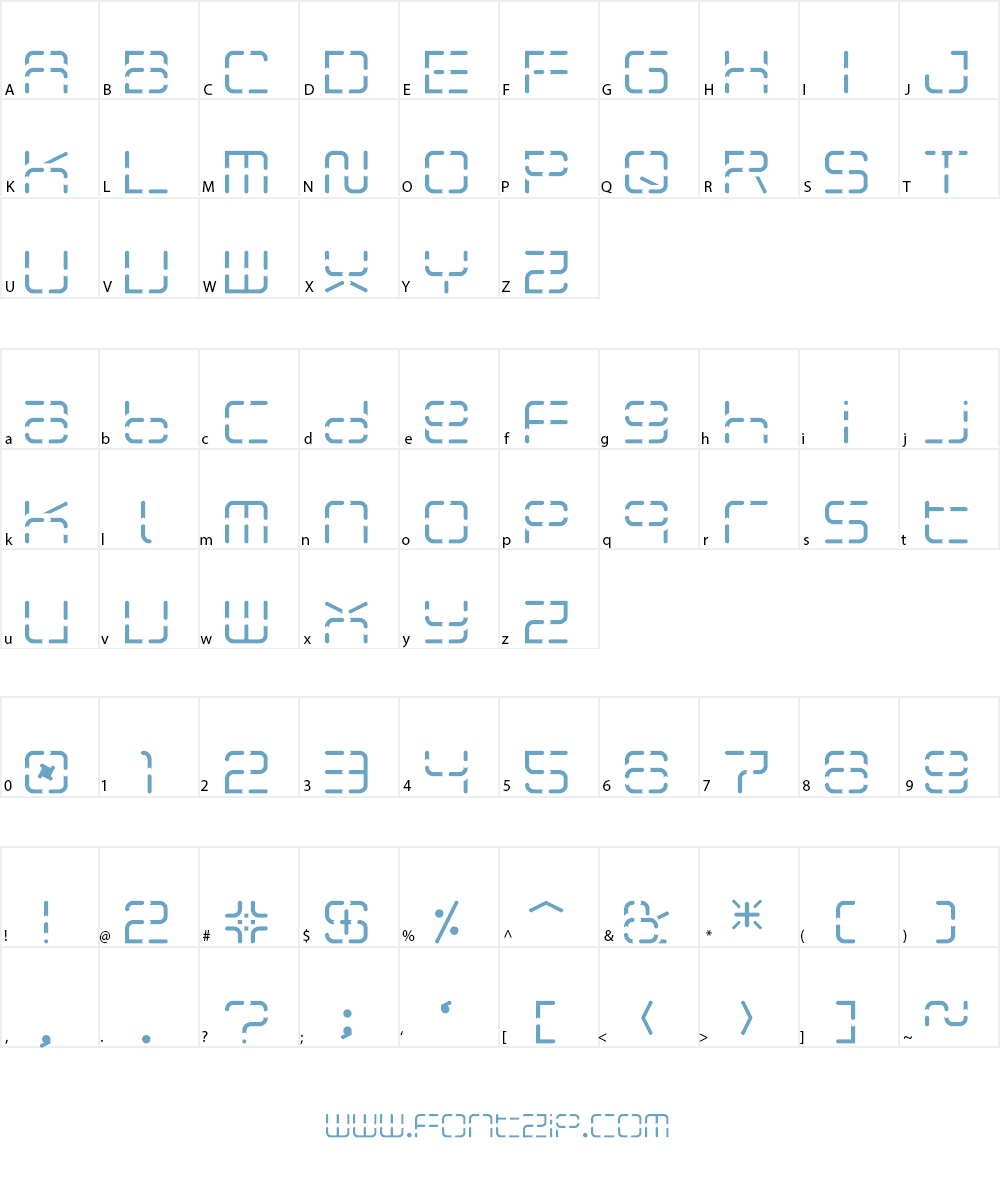 Aegris Stencil Font Character