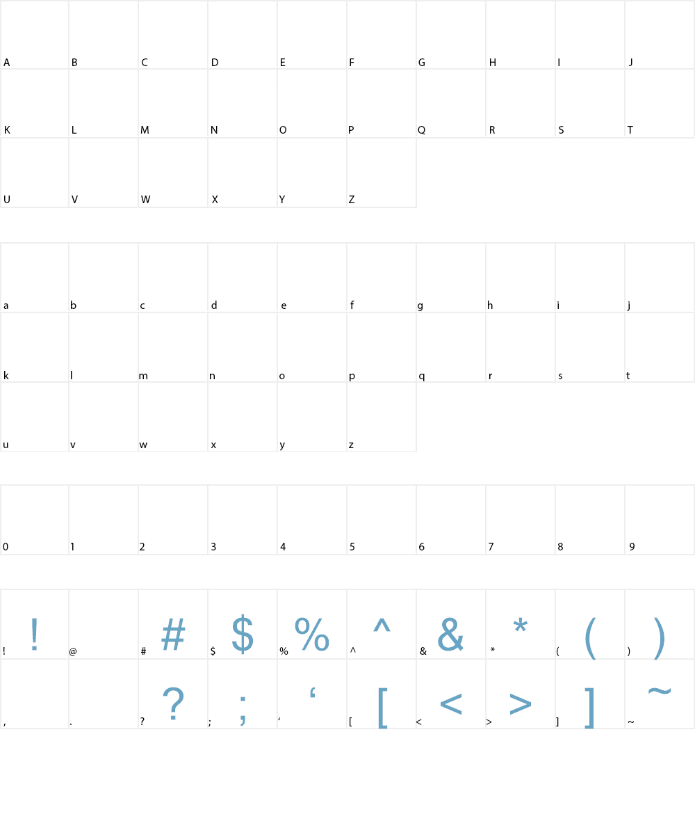 ASL-FS-201812A-x100 Font Character