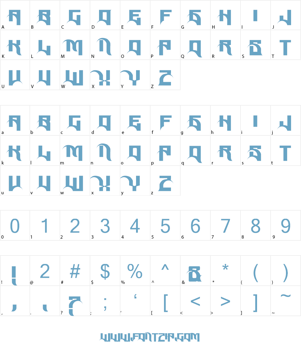 Reposed Font Character