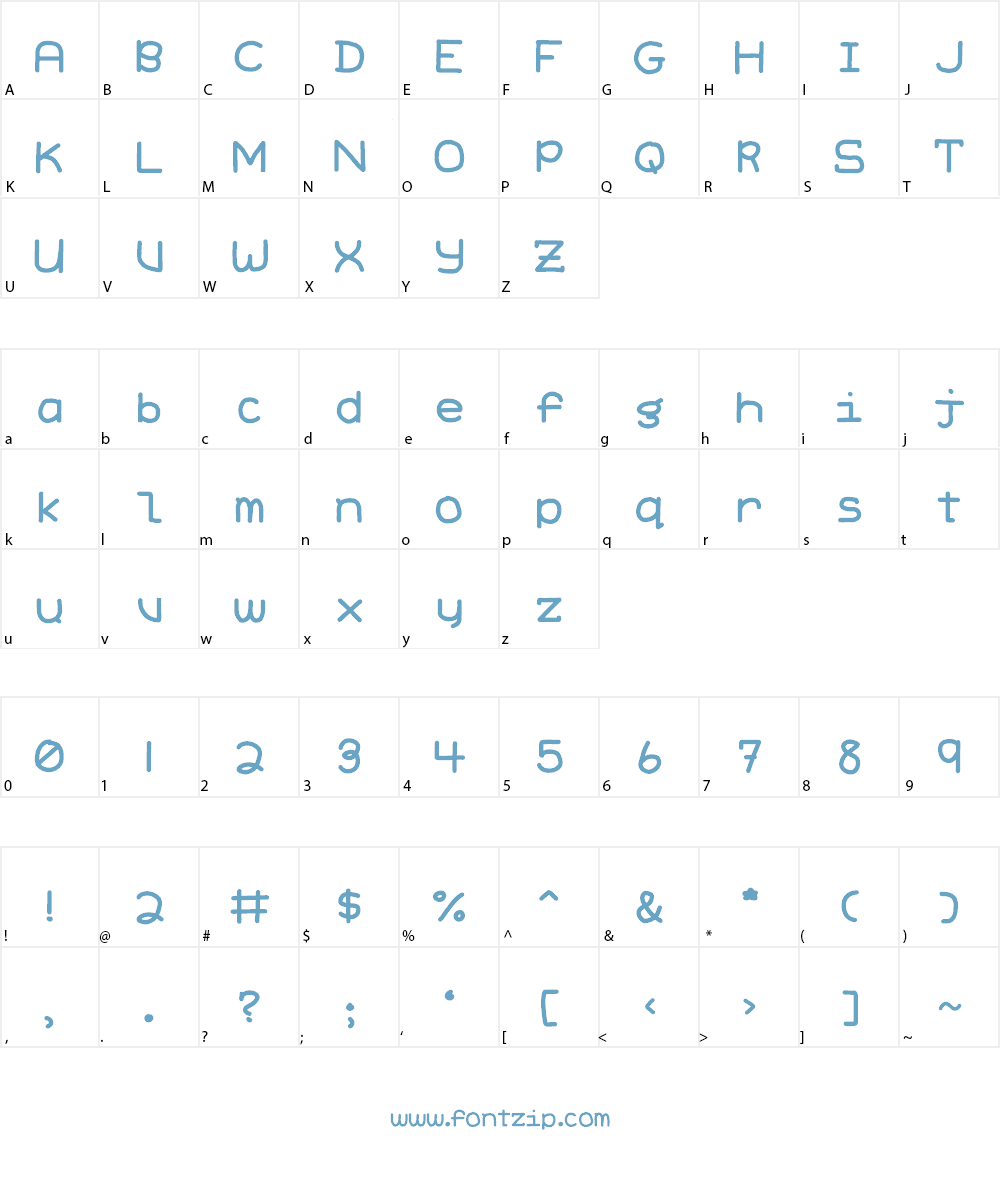 Yakumo Preschool Hand Font Character