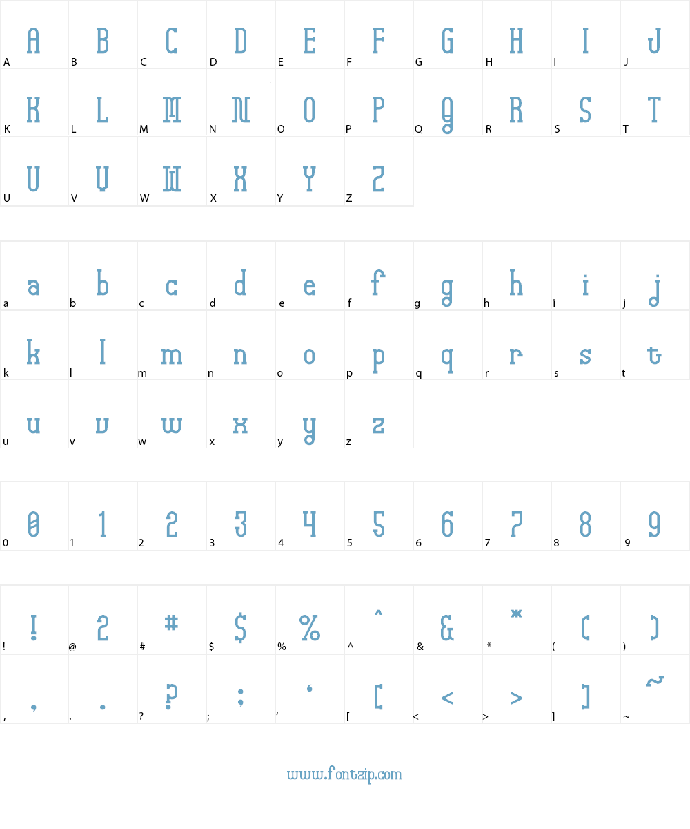 Highnoon Saloon Font Character