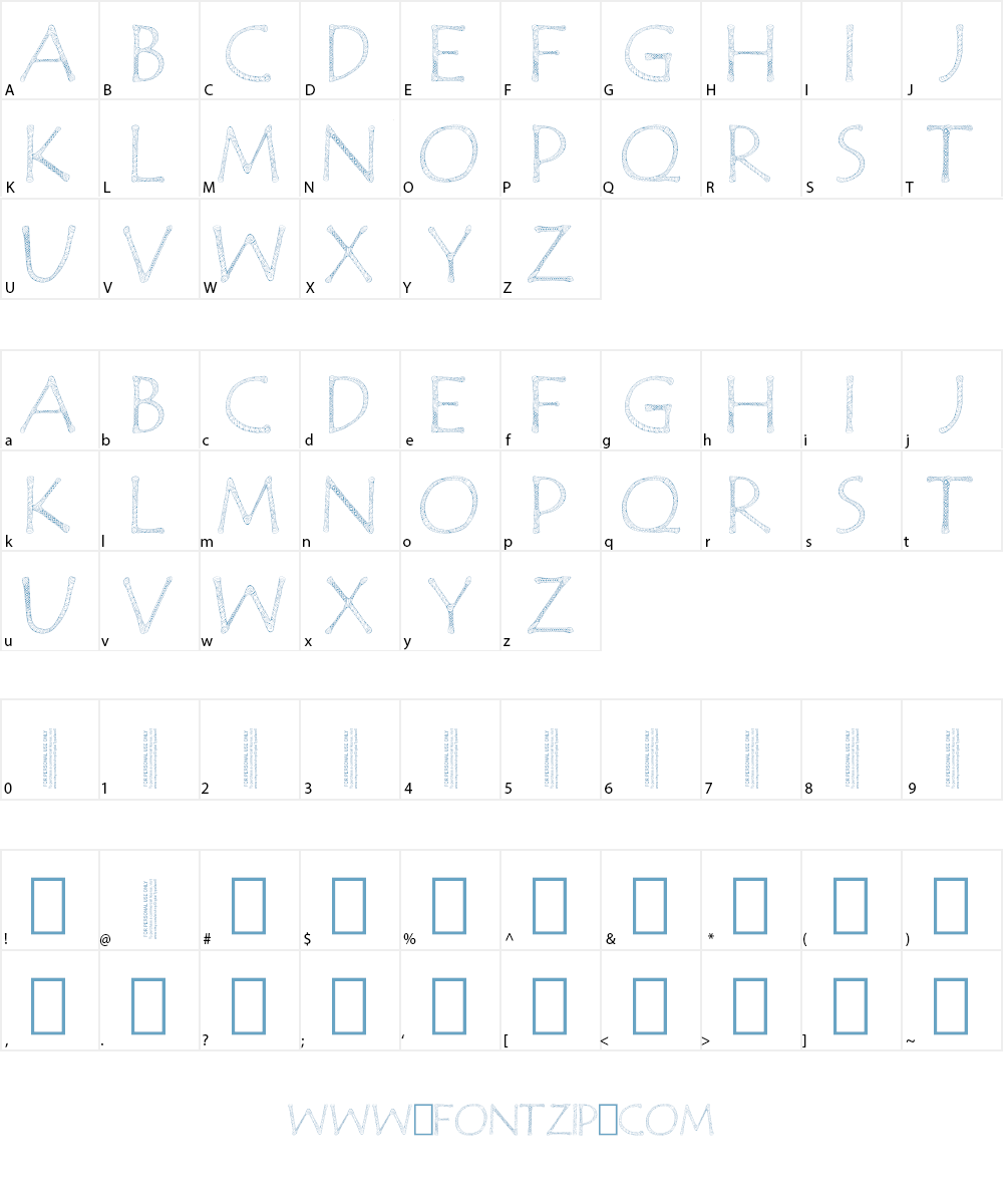 JanzenPersonalUse Font Character