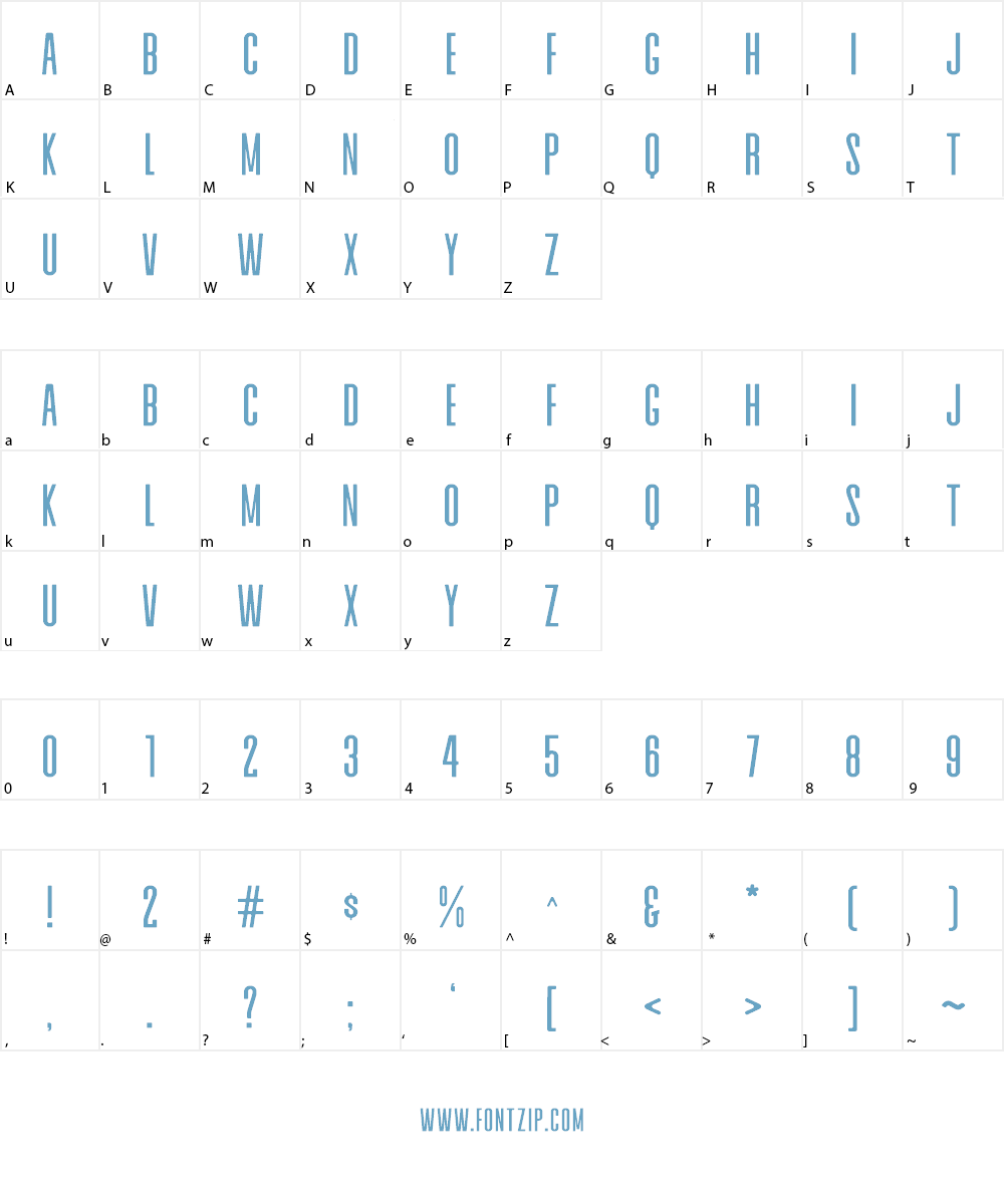 Alvaro Condensed Font Character