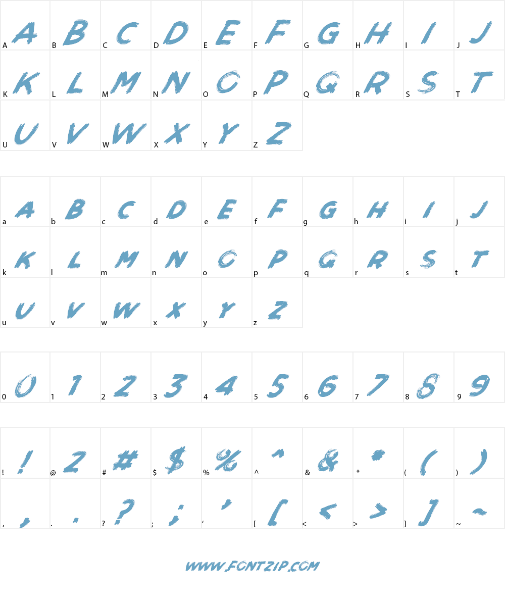 Brushot Font Character