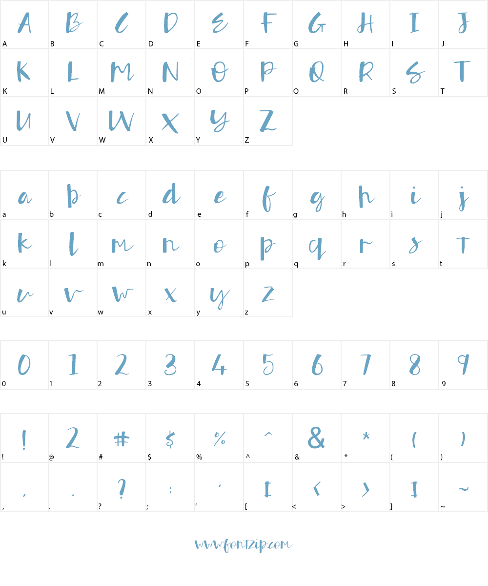 Authorfun Font Character