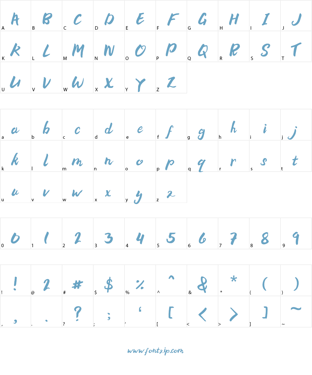 Bellania Font Character