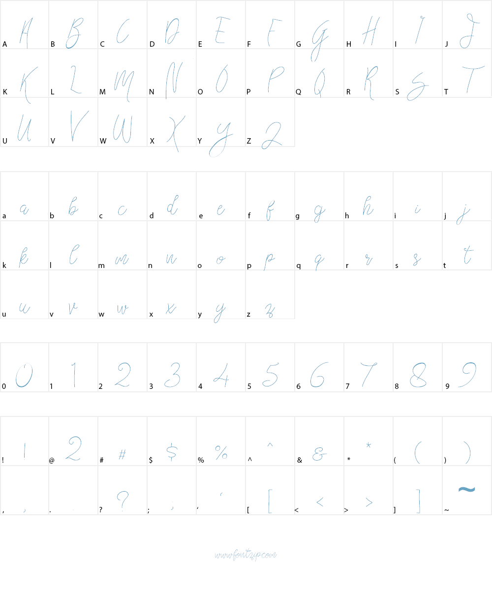 Bellievia Font Character