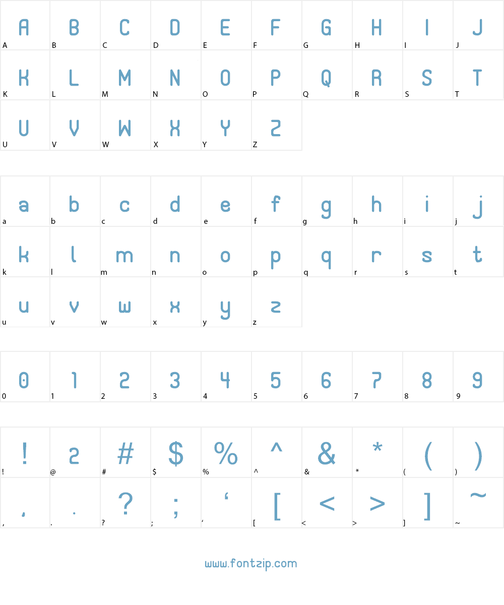 F77 Kozu Demo Font Character