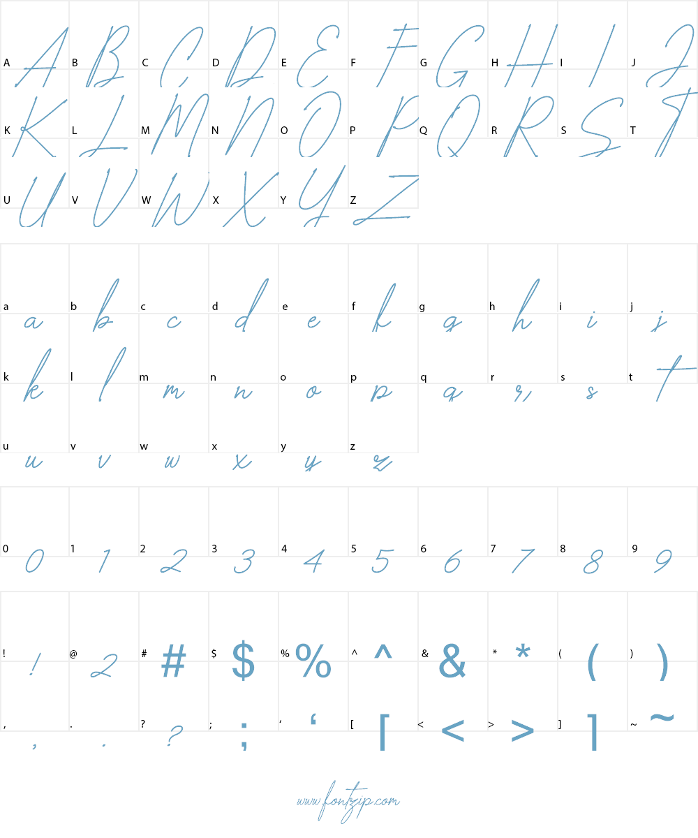 Zhegotte Font Character
