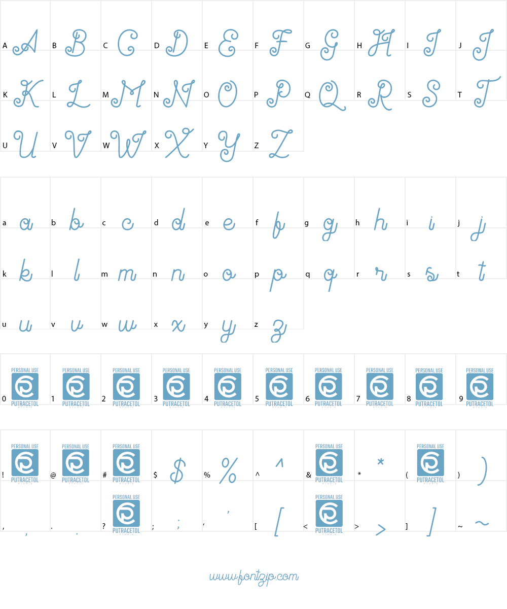 Antiqueline FreeVersion Font Character