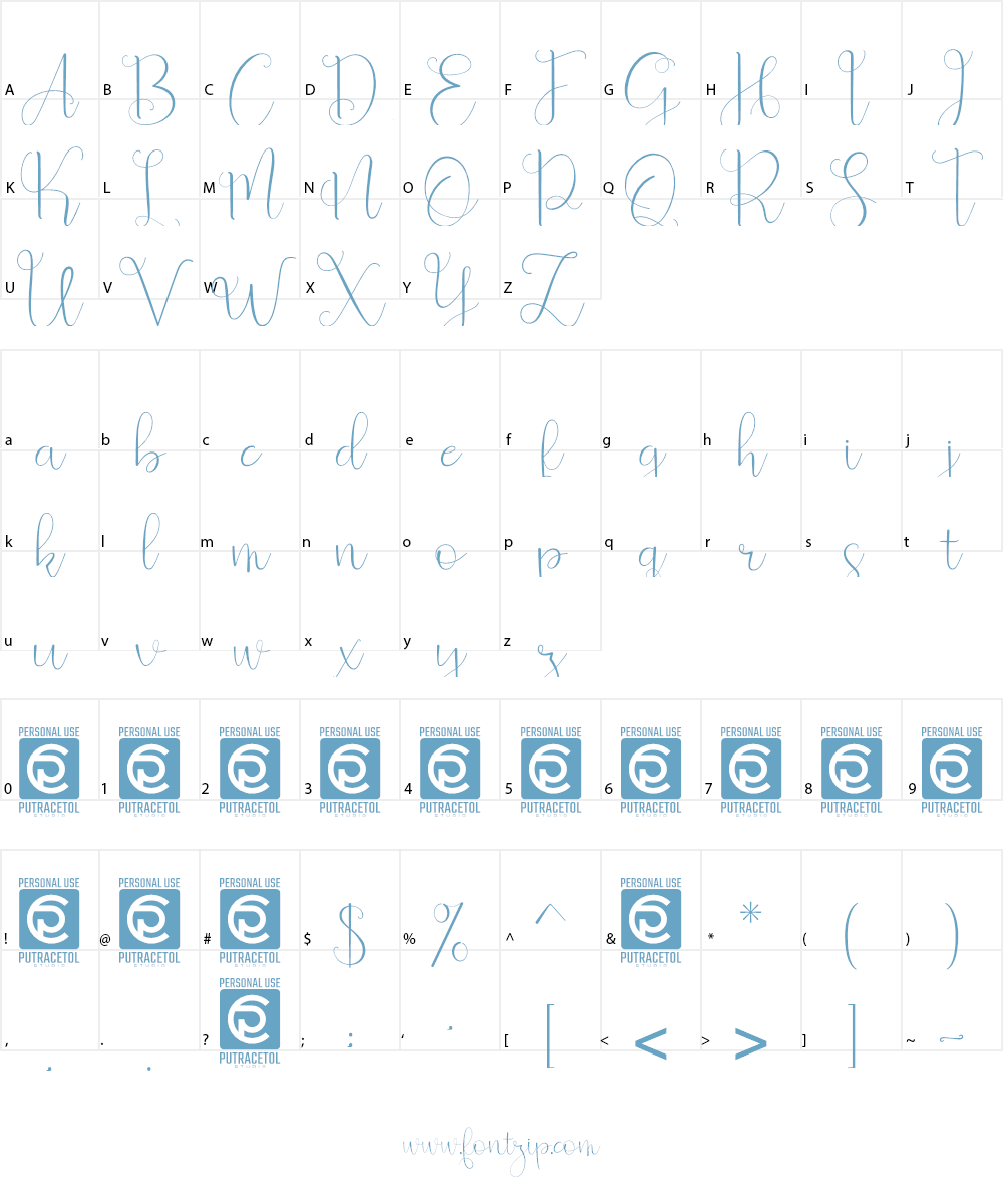 Beauty And Love ScriptFree Font Character