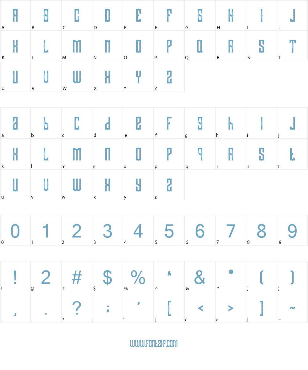 DARKRISE FreeVersion Font Character