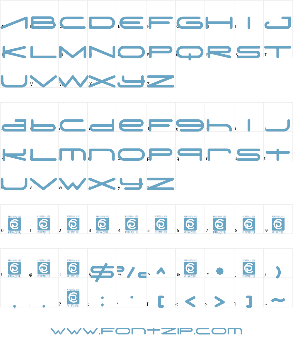 Digitechno FreeVersion Font Character