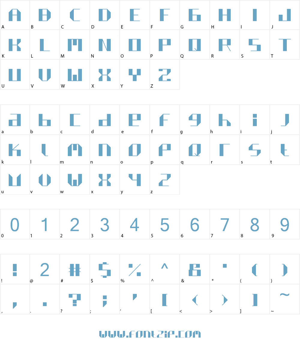 QUILTIX Free Block Font Character