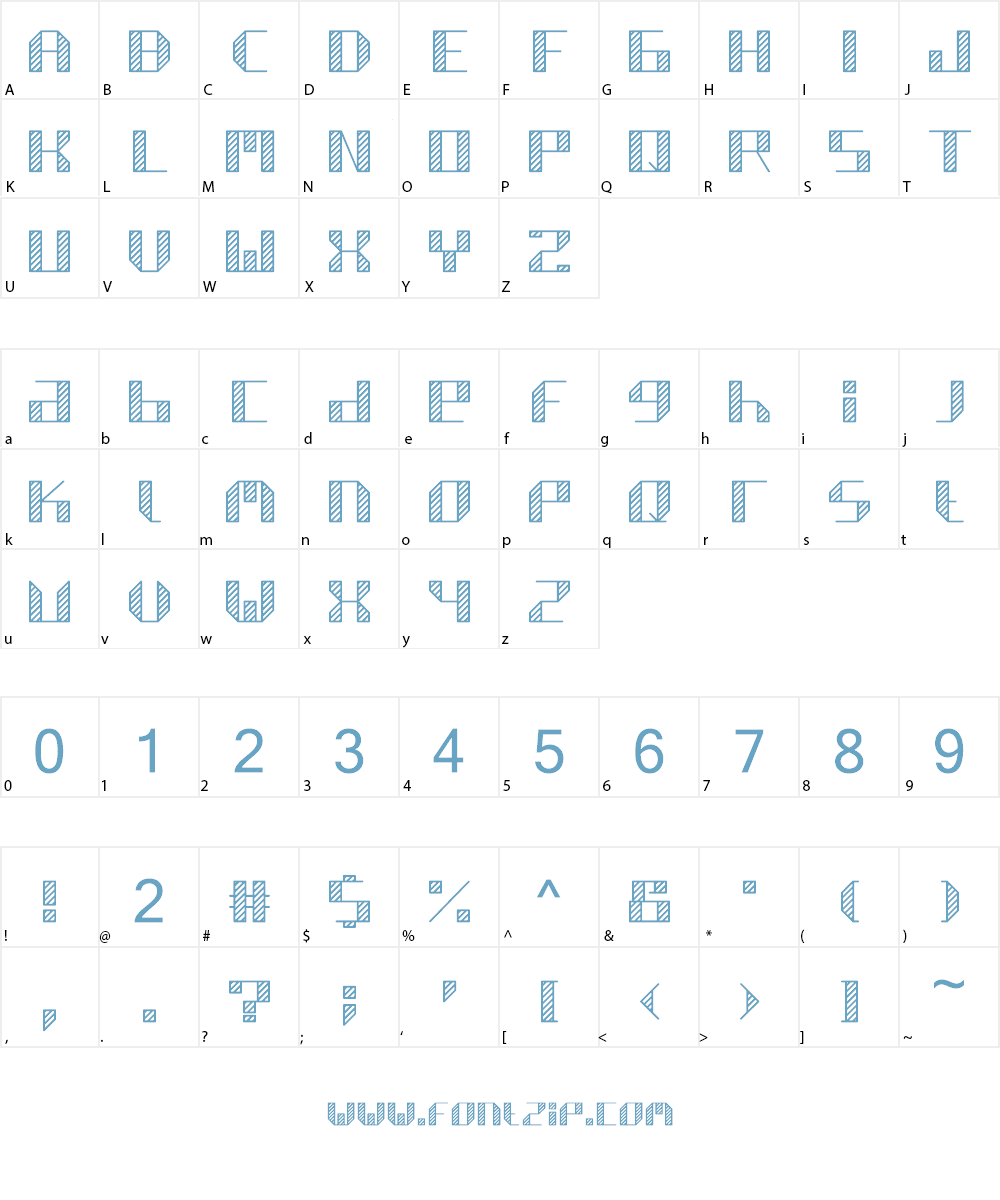 QUILTIX Free Font Character