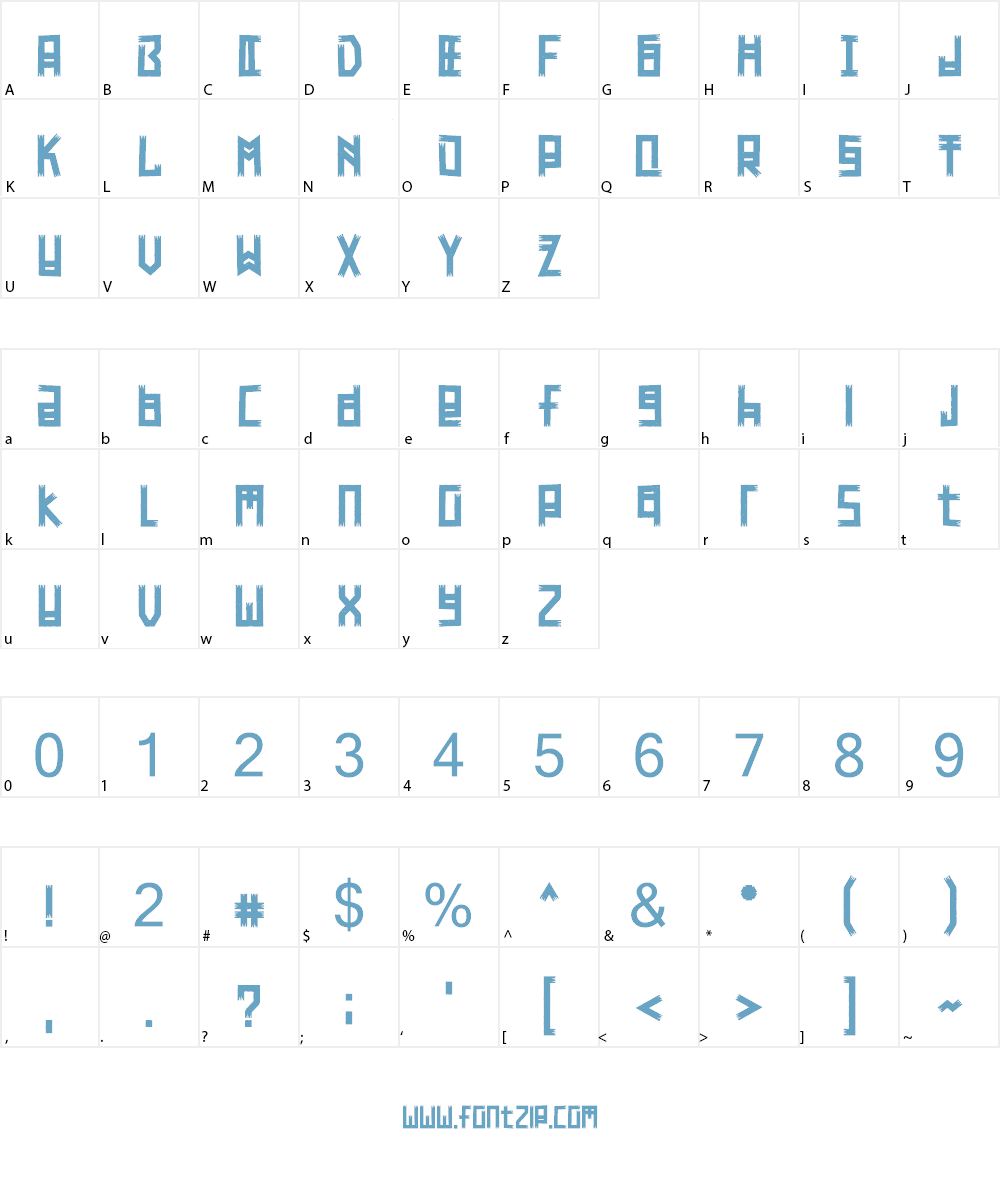 Tikiland Free Font Character