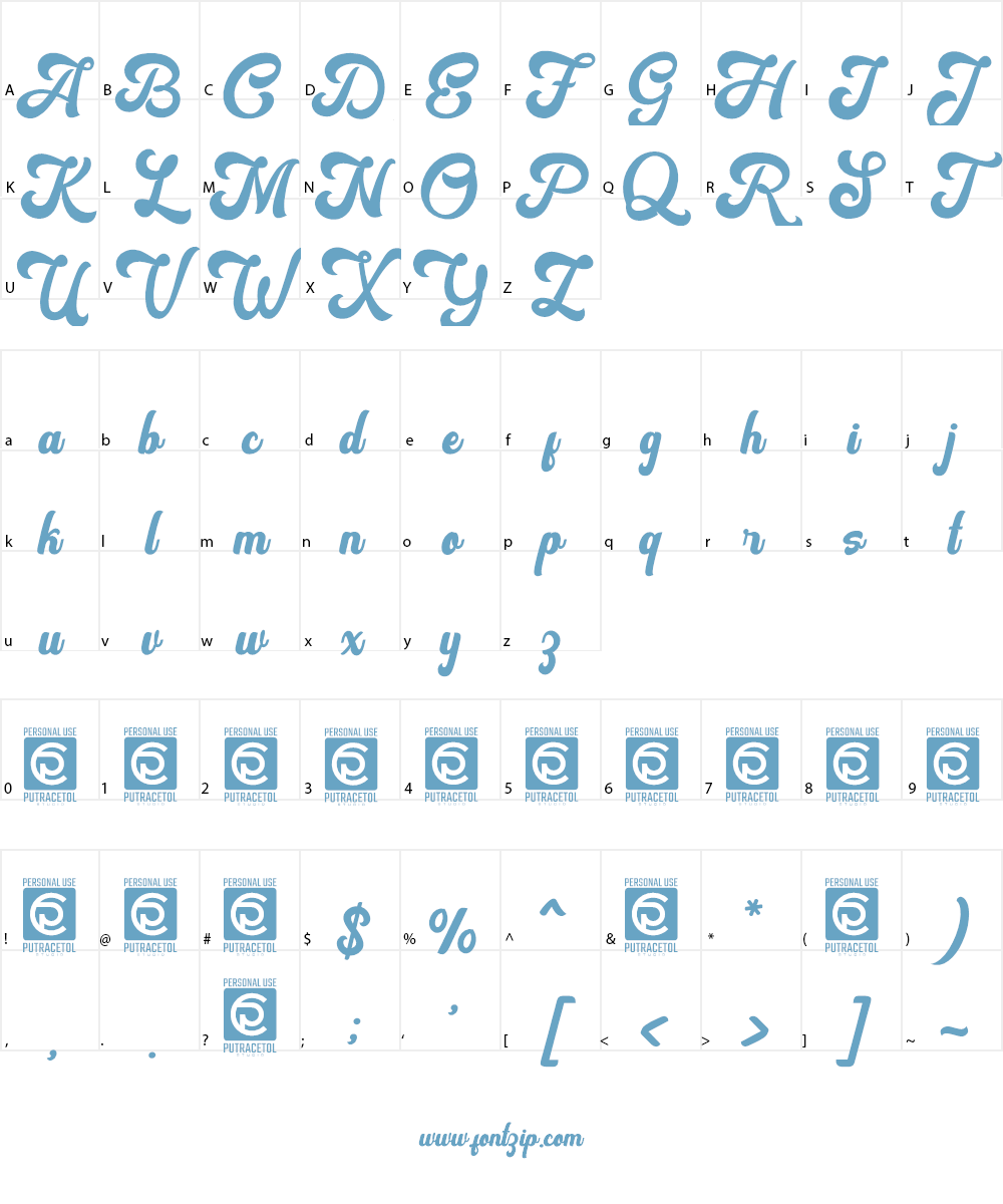 Vintage Party FreeVersion Font Character