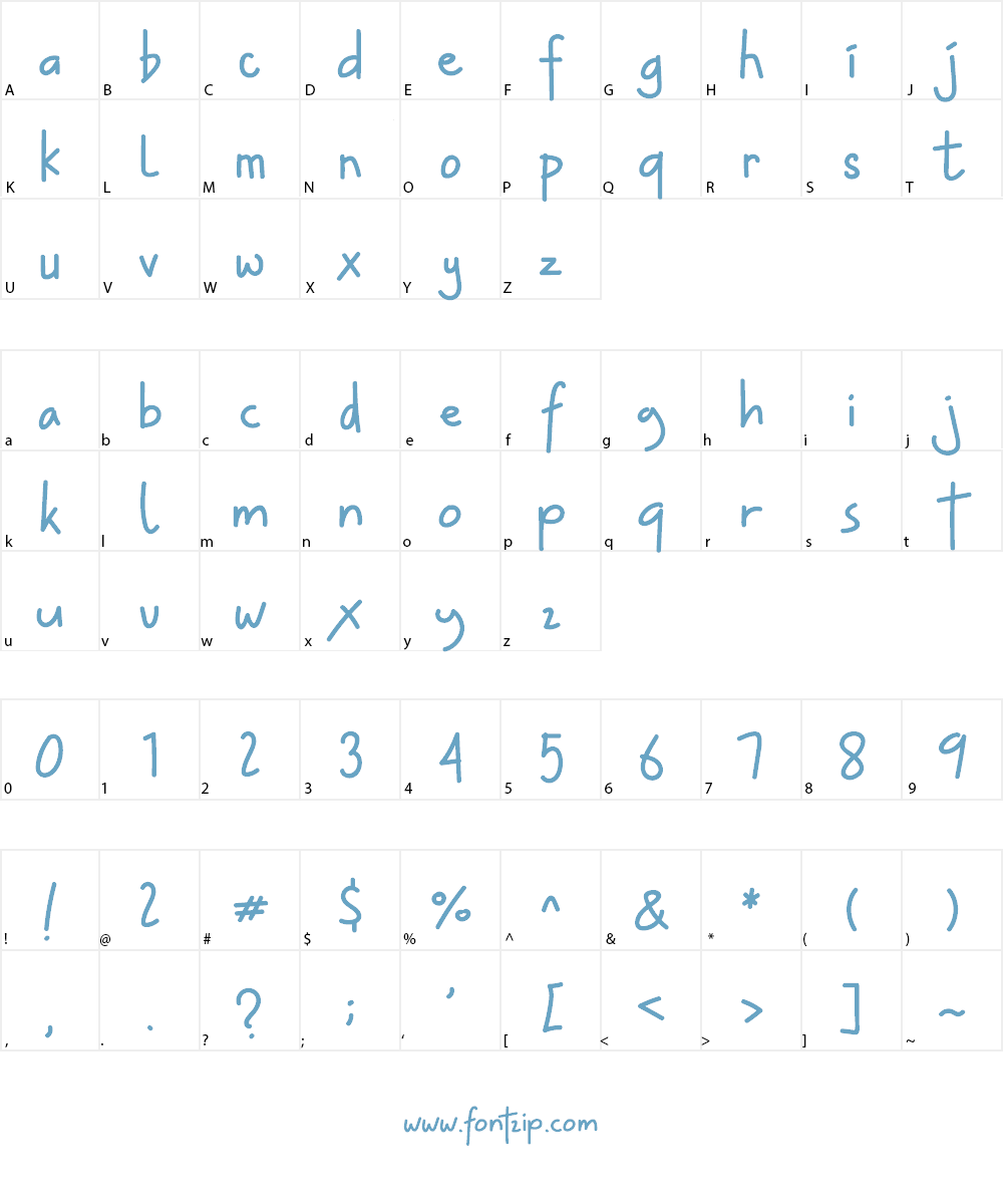 Hey Lucky Font Character