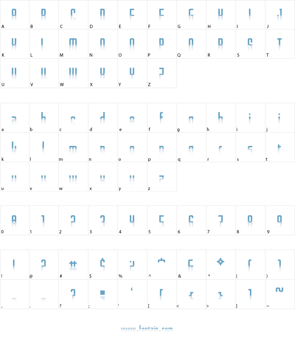 Halfade Font Character