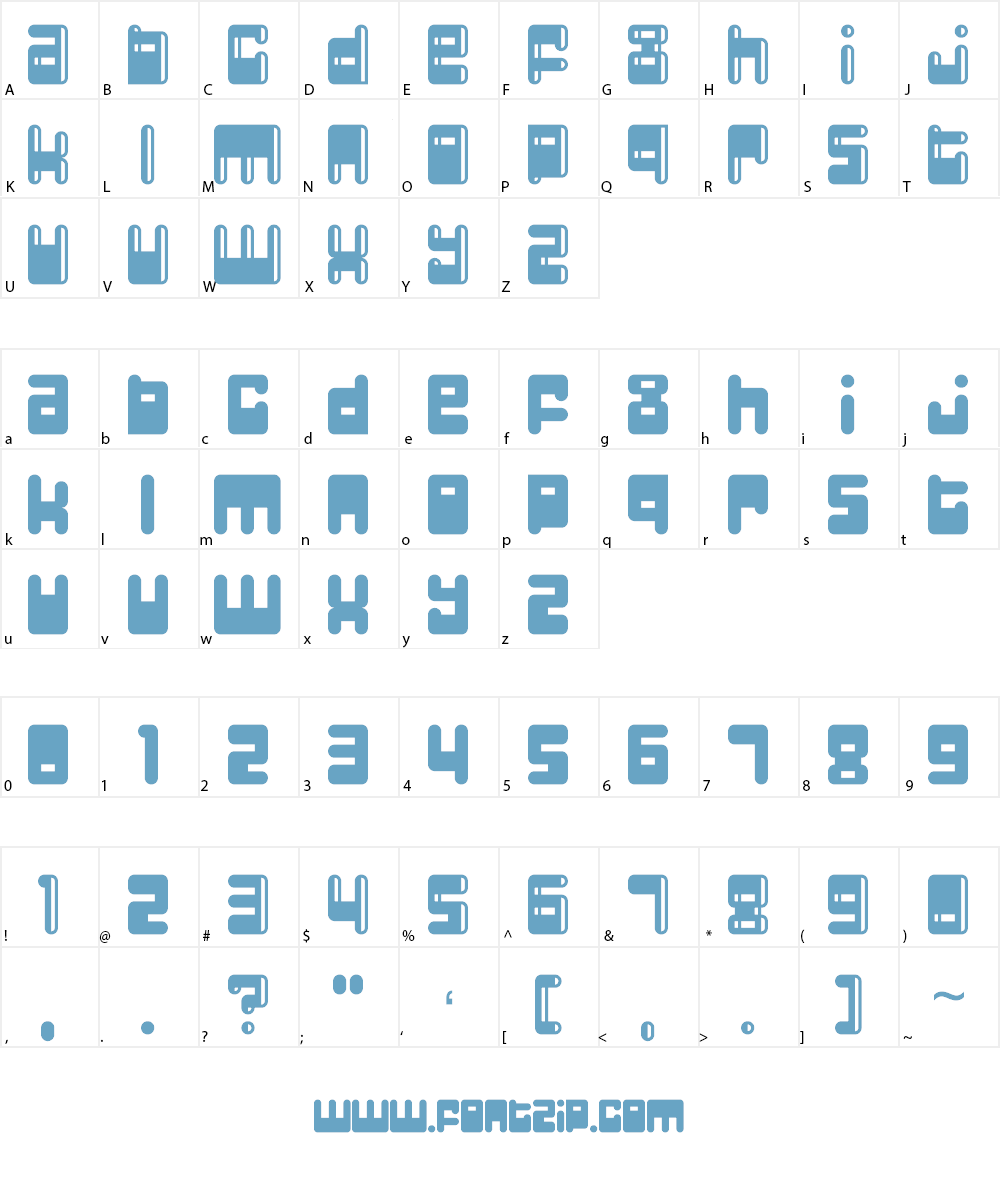 Eggplant Unicase Font Character