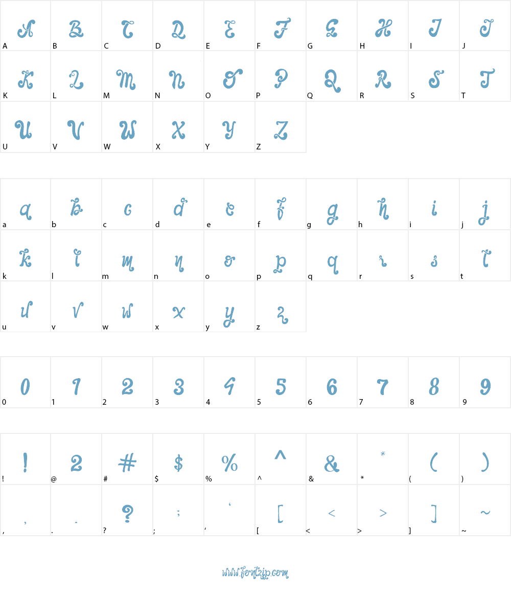 The Foughe Script Font Character