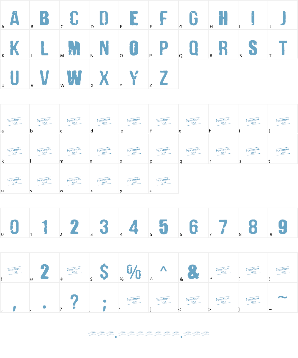 CF Punk Fashion PERSONAL Font Character
