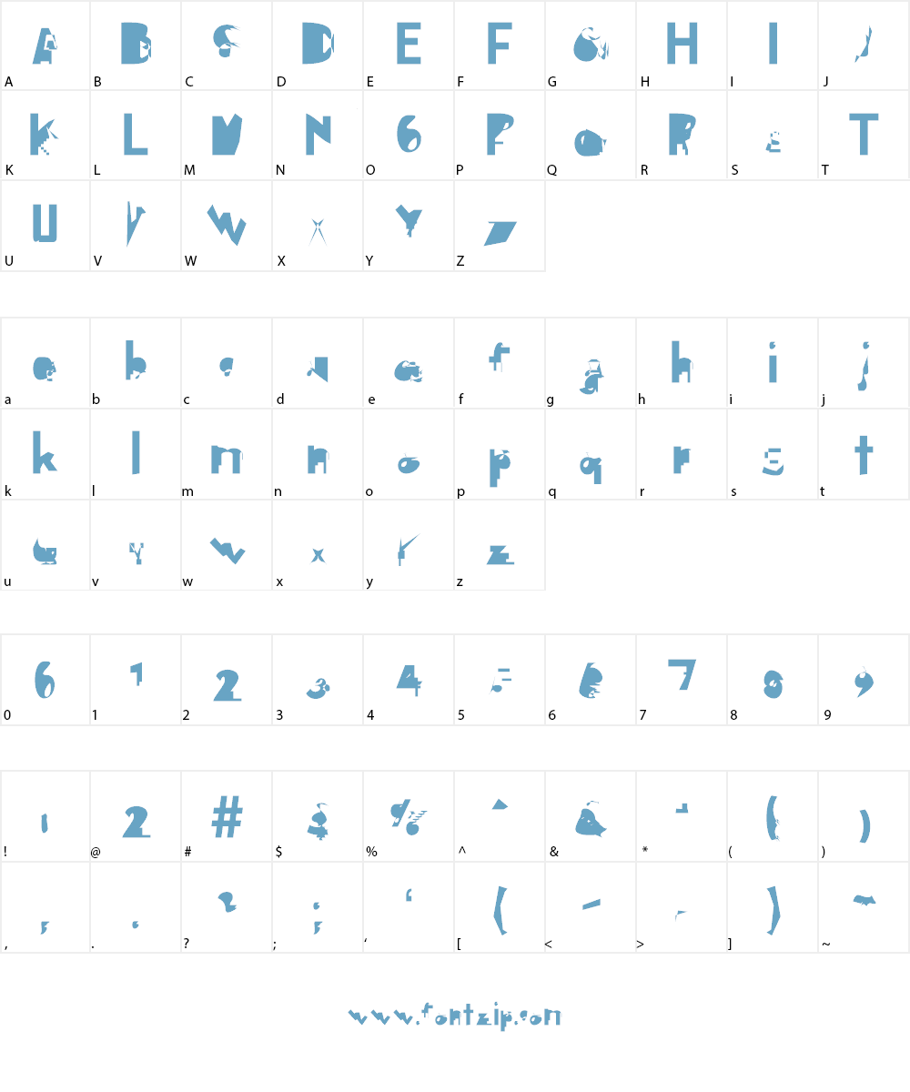 Digital Distortion Font Character