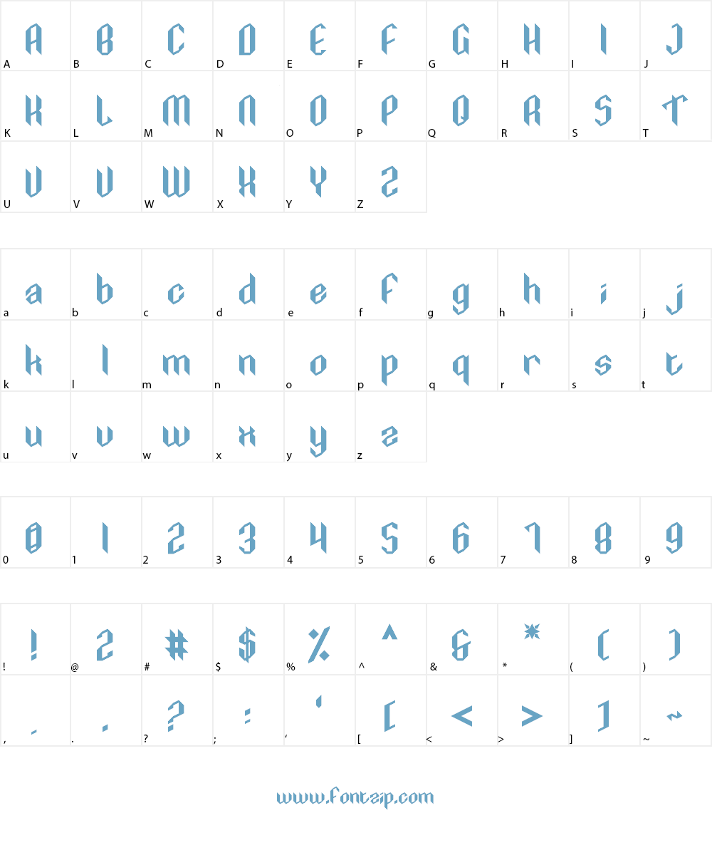Xenopyre Font Character