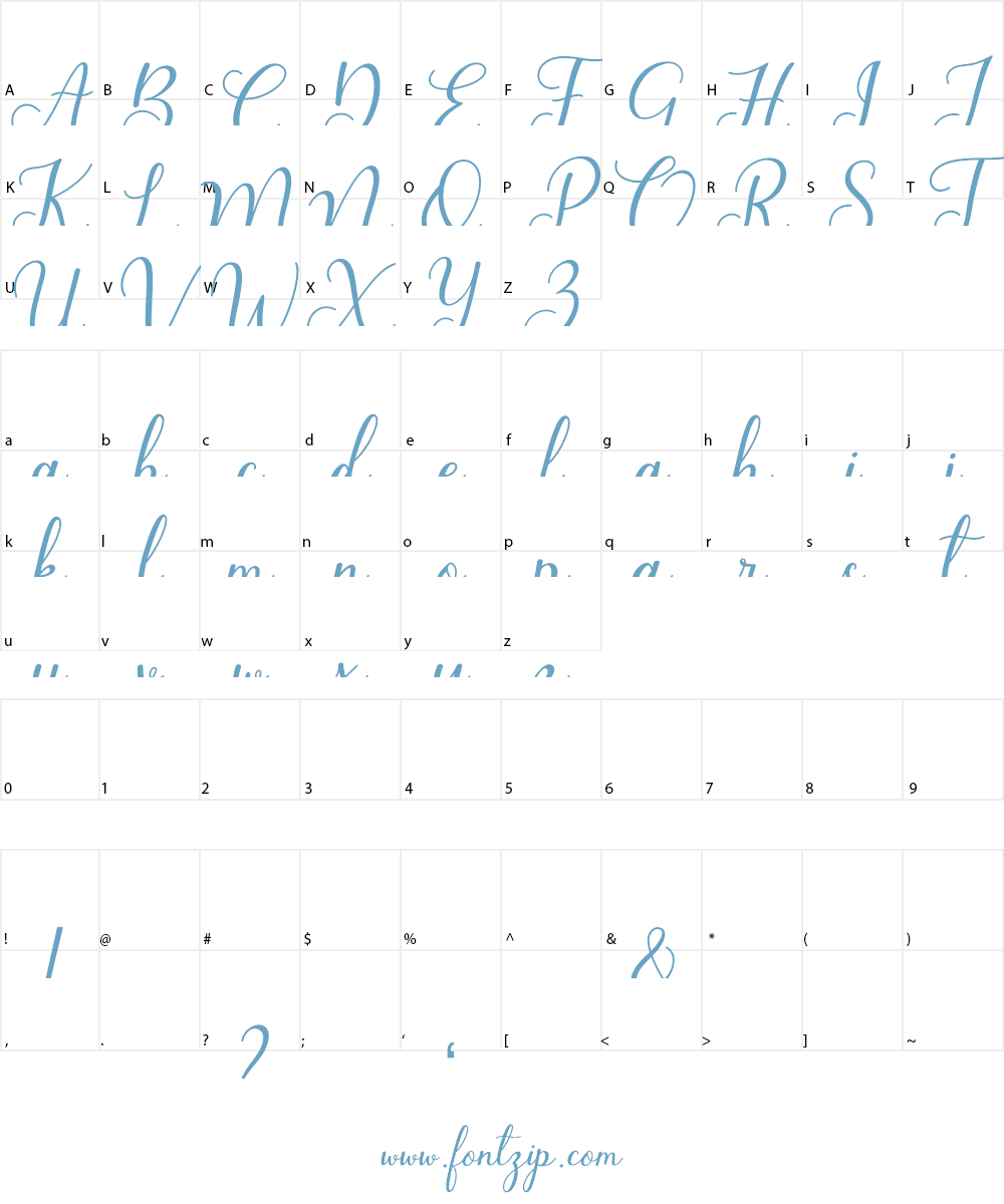 Bluebell Font Character