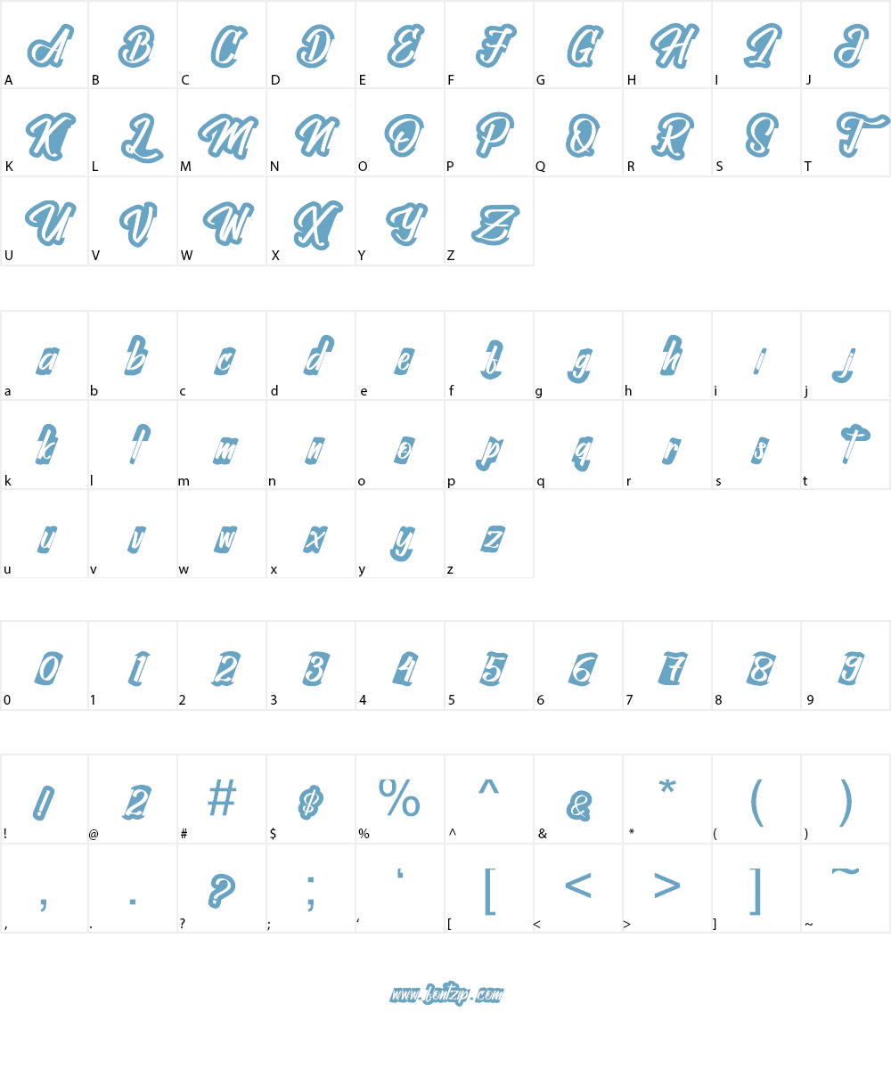 The Capten Hoyda Font Character