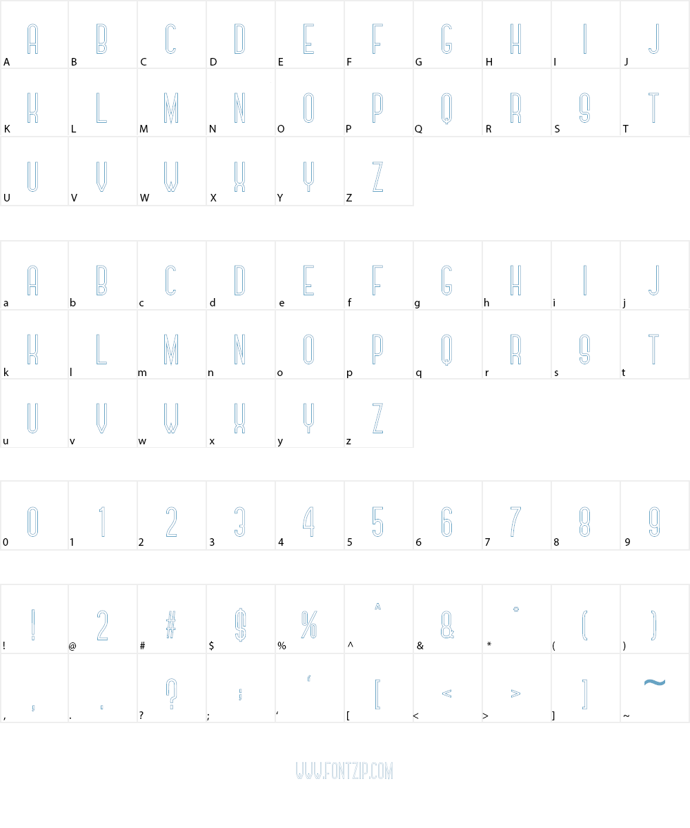 Zerotype Font Character